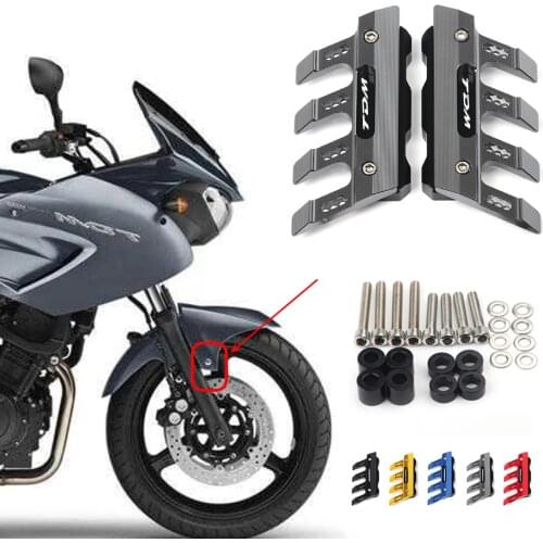 With Logo For YAMAHA TDM 900 Motorcycle CNC Accessories Mudguard Side Protection Block Front Fender Anti-Fall Slider