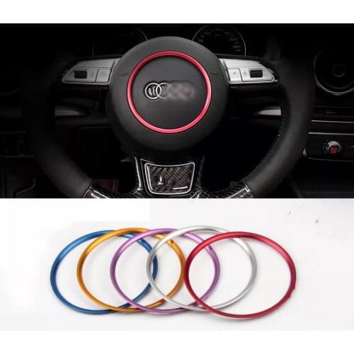 Car styling Accessories stickers For Audi A5 A6 Q3 Q5 A1 steering wheel alloy decoration circle ring modification sticker