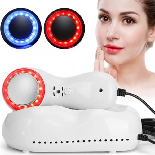 Hot Cold Hammer Red Blue Light Facial Skin Lifting Tighten Beauty Machine Skin Tag Removal Led Photon Rejuvenation MassageDevice