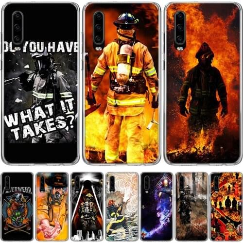 Firemen hero flame Phone Case for Huawei P40 P30 P20 Mate 30 20 10 Pro P10 Lite P Smart Z + 2019 Gift Coque Cover Capa