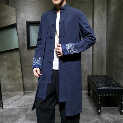 Chinese Traditional Shirts For Men Kung Fu Clothes Cotton Linen Hanfu Blouse Asian Jackets Autumn Vintage Buckle Tops 11988