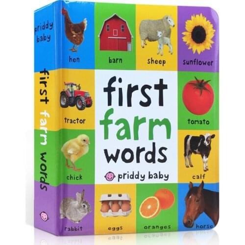 Books For Baby Early Education First 100 Animals Words In English Hardcover Board Book Children Learning English Picture Books