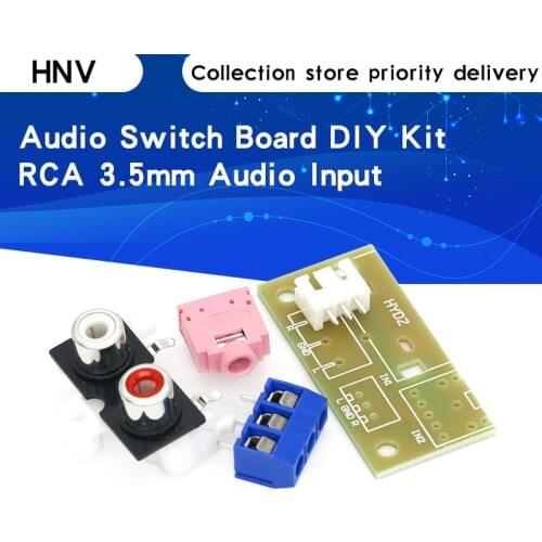 DIY Kit Audio Switch Board RCA 3.5mm Audio Input Block For Amplifier Kit Electronic