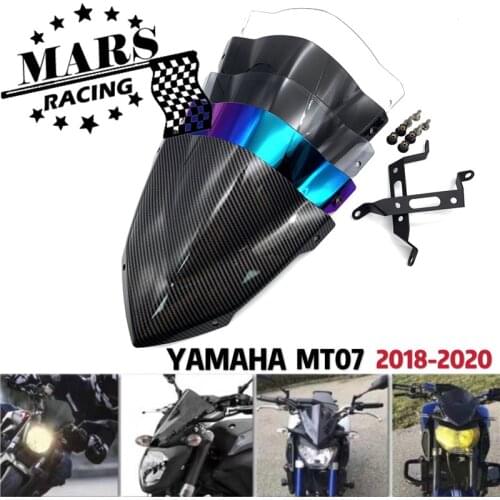 Windshield Windscreen For YAMAHA MT07 MT-07 FZ-07 FZ07 2018 2019 2020 Motorcycle Accessories Pare-brise Wind Deflectors