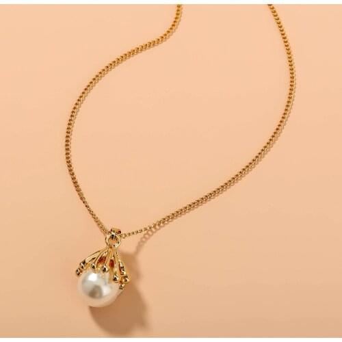 Fashion Fine Elegant Gold Color Pearl Clavicle Chain Necklace Simple Pendant For Women Female Trendy Party Jewelry Accessories