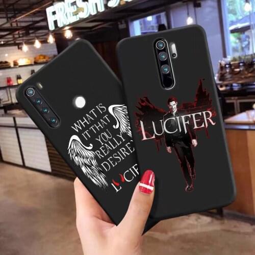 American TV Degenerate angel Lucifer black TPU soft Case for XiaoMi5X Mi6X Mi A2Lite Mi A3 Mi8 Mi9 Mi8t Mi10 Note10 black Cover