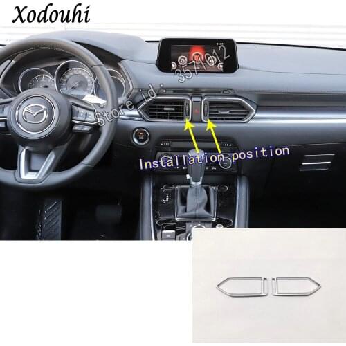 For Mazda CX8 CX-8 2017 2018 2019 2020 Car Sticker Styling Ornament Inner Garnish Trim Front Middle Air Conditioning Outlet Vent