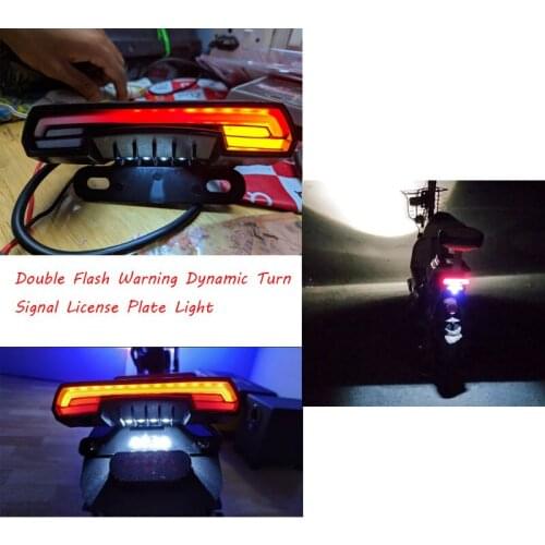 NewGeneral Motorcycle Scooter Light Tail Rear Brake Stop Waterproof Double Flash Warning Dynamic Turn Signal License Plate Light