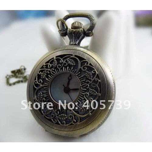 New Style Beautiful Sweater Chain quartz Watch Antique Chain Jewelcy Pocket Watch Necklace 6pcs/lot Promotional Gift Pendant