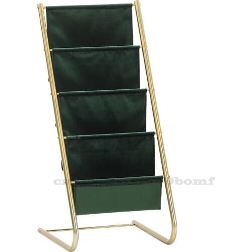 New Nordic wrought iron small magazine rack high temperature baking paint creative floor storage newspaper and newspaper