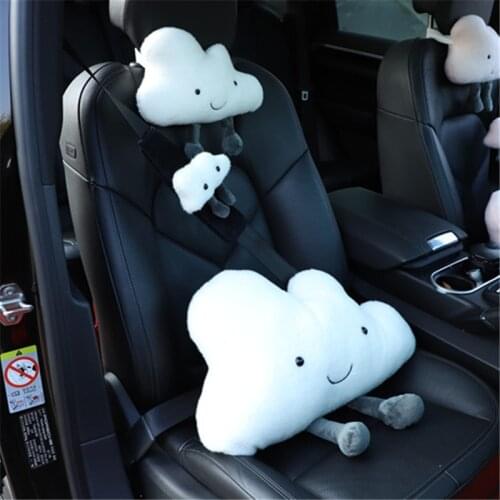 Car neck Pillow woman Creative car headrest cute cloud car headrest Waist cushion car seat belt shoulder pads