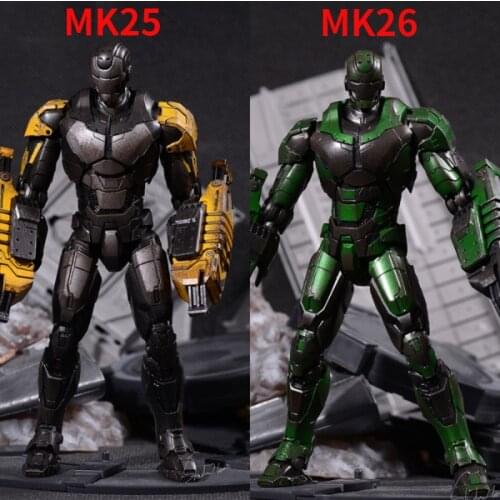 Comicave 1:12 Superalloy Marvel Iron Man Mk25 Raider Mk26 Gamma Movable and Luminous Figure Doll Collection Hobby