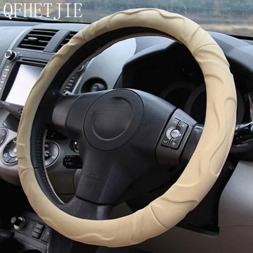 QFHETJIE Car Steering Wheel Cover Three-dimensional Lambskin Car Wear-resistant Non-slip Durable Fashion Essential