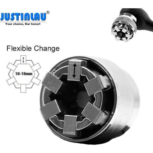 Adjustable 10-19mm Socket Multi Drill Attachment Magic Tool Universal Wrench Cover Chrome Molybdenum Steel Universal Sleeve