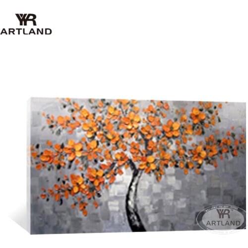 Christmas decorations for home wall thick oil yellow flower pure handmade cavnas oil painting art picture poster for living room