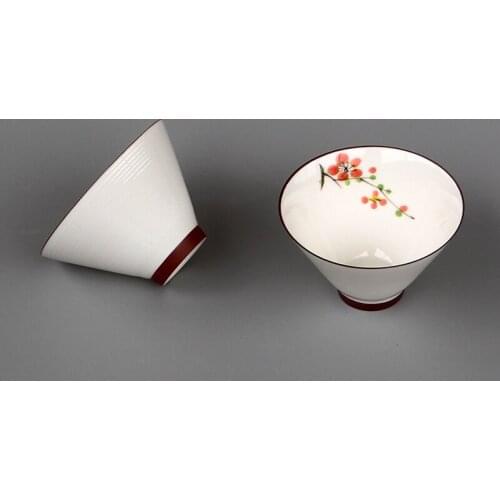 Hand painted kungfu tea cup ceramic tea cup master single cup small cup tea cup hat cup white porcelain tea set NO.YZ9