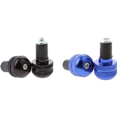 Motorcycle Handlebar Hand Grip Bar Ends Plug Slider For Yamaha Black+ Blue