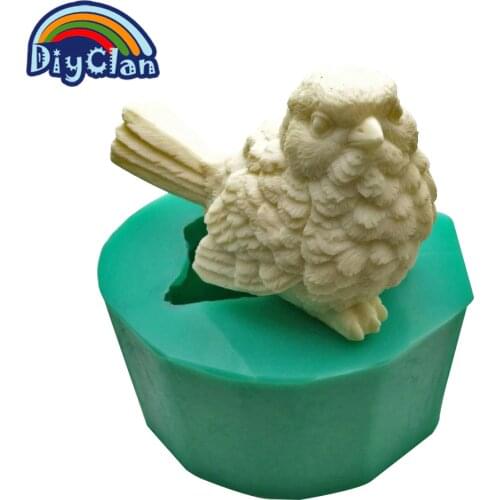 Bird Animals Silicone Mold Cake Decorating Tools 3D Cuckoo Soap Form Salt Sculpture Ice Chocolate Sparrow Mould Kitchen Baking