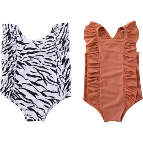 Toddler Baby Girls Zebra Pattern One-piece Swimsuit Swimwear Swimming Clothes 1-6T
