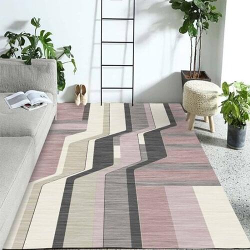 Geometric Washable Polyester Fabrics Modern Carpet Sofa Table Beside Rug For Living Room 3D Printing Floor Kids Play Parlor Mat