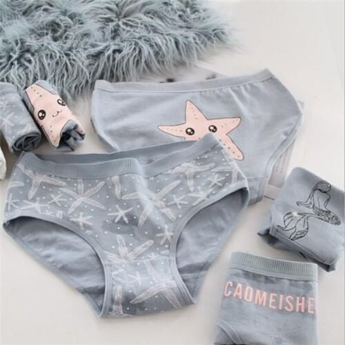 New Arrived 4Pcs/Lot Girl Panties Underwear Lace Briefs Cotton Lingerie Soft Comfortable Bowknot Cartoon Panty Wholesale 3775-4