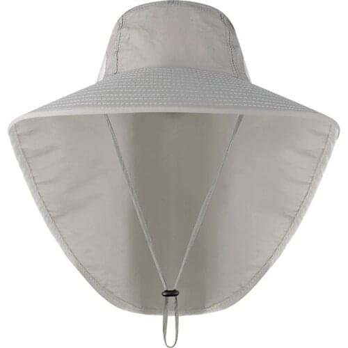 Outdoor Fishing Flap Cap Wide Brim Sunshade Foldable Mesh Sweatband Neck Cover Bucket Hat Camping Cap Hot Sale