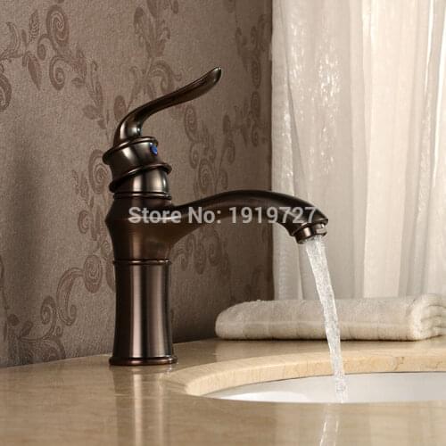 Vidric Newly Solid Brass Deck Mounted Bathroom Sink Vessel Faucet Oil Rubbed Bronze Mixer Tap Single Handle Single Hole