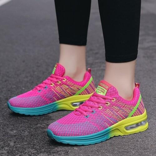 Women Sneakers Breathable Air Cushioning Womens Running Shoes Lightweight Fly Weave Sports Shoe Jogging Walking Female Footwear