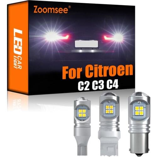 Zoomsee 2Pcs White Reverse LED For Citroen C2 C3 C4 Xsara Picasso DS3 DS4 DS5 2000-2020 Canbus Exterior Backup Rear Bulb Light