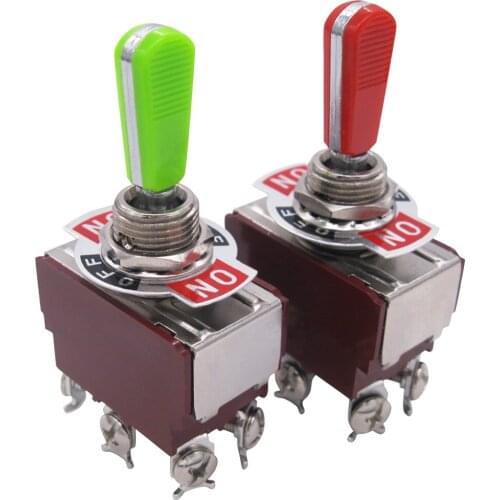 2 Pcs Heavy Duty Rocker Toggle Switch 20A 125V DPDT 3 Position 6 Pin ON/Off/ON Switch with PC Wear-Resistant Handle, TEN-A-6310G