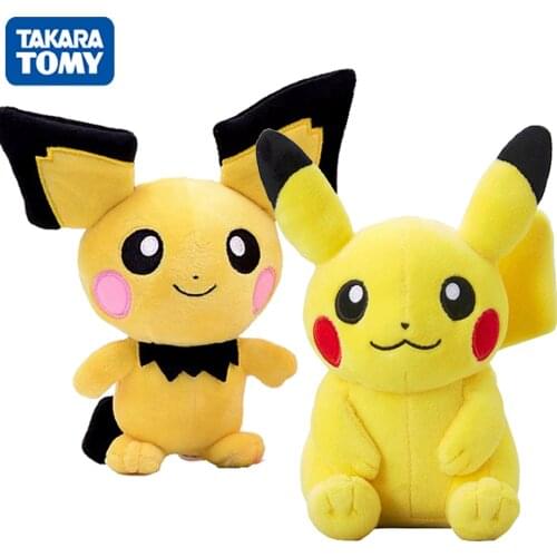 20CM Pokemon Kawaii Pikachu Plush Dolls Anime Pokémon Cute Pichu Short Stuffed Model Toys Cartoon Girls Kids Birthday Gifts