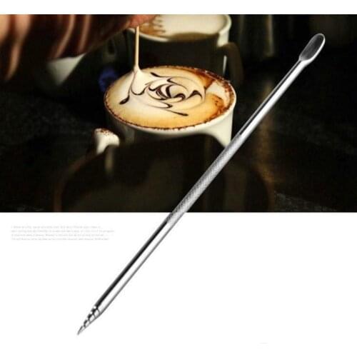 DHL 200pcs Useful Stainless Steel Barista Cappuccino Latte Espresso Coffee Decorating Pen Art Household Kitchen Cafe Tool SN3703