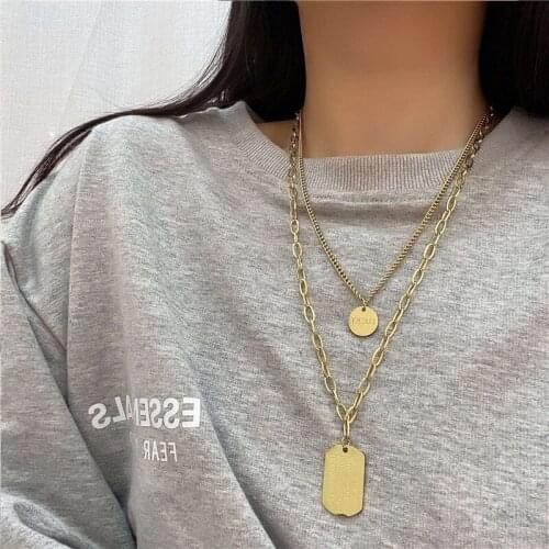 2021 Multi Layer Chain Choker Necklace Vintage Gold Color Necklace Jewelry for Women Best Engagement Gift