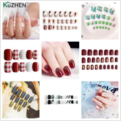 24PCS Ombre French Ballerina Fake Nail Gradeint Natural Coffin False Nails Wholesale Nails Supplier