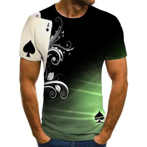 3d Tshirt Playing Cards T Shirt Men Flower T-shirts 3d Gradient Tshirt Printed Short Sleeve T Shirts Fashion Male Tops