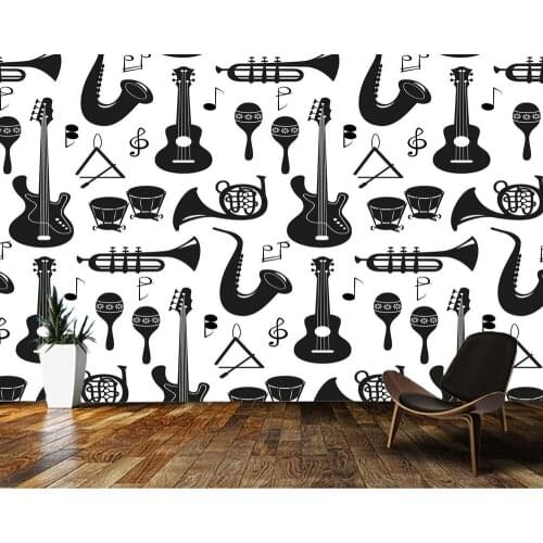 Custom papel de parede 3d, Musical instrument on white background,hotel coffee shop living room sofa TV wall bedroom kitchen