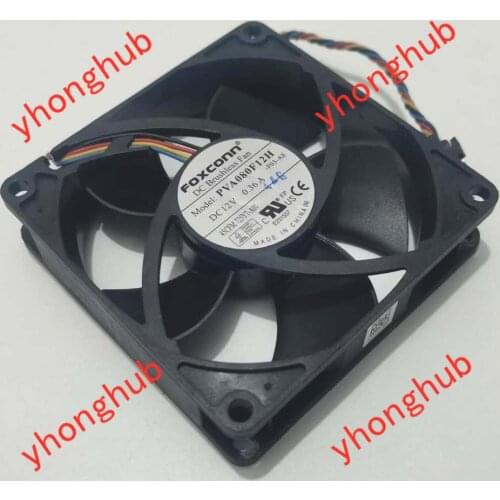 Foxconn PVA080F12H DC 12V 0.36A 80x80x20mm 4-Wire Server Cooling Fan