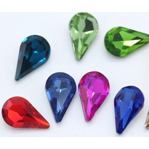 5-13mm All sizes 24-colors Crystal Water Drops Rhinestone Glass StonesPoint for Wedding Dress Jewelry Nail Arts DIY Decorations