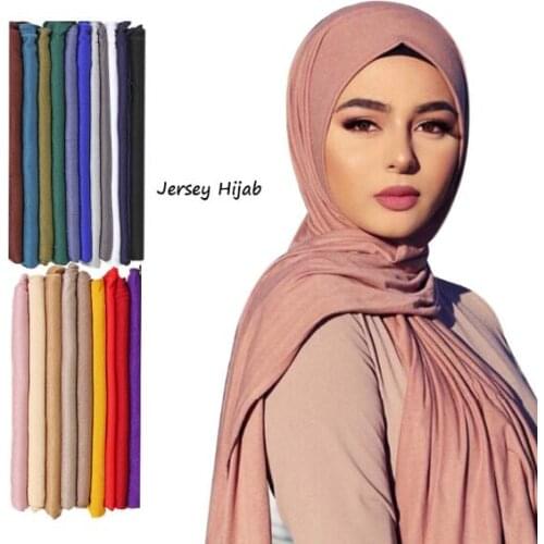 60x170cm Soft Cotton Muslim Headscarf Instant Hijab Jersey Scarf femme musulman hijabs Islamic shawls and wraps Head Scarves