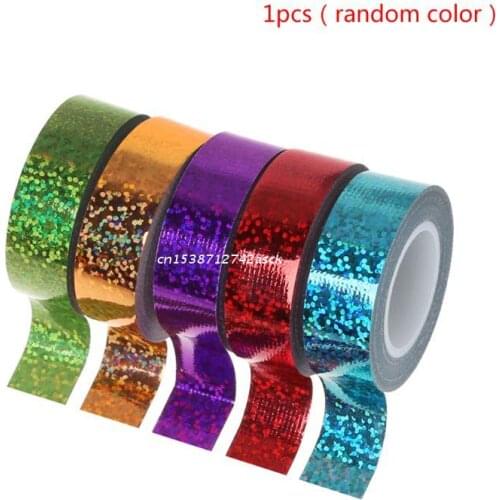 77JE Rhythmic Gymnastics Decoration Holographic Glitter Tape Ring Stick Accessory 15mm*5m Washi Tape DIY Masking Tape