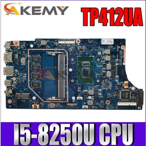 Akemy TP412UA Laptop motherboard for ASUS Vivobook Flip14 TP412UA TP412U original mainboard 4GB RAM I5-8250U CPU