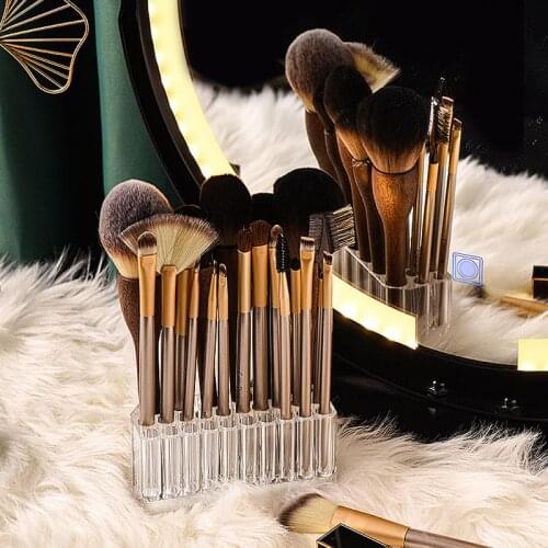 26 Holes Acrylic Makeup Organizer for Cosmetic Pen Storage Box Stand Makeup Brush Holder Eyebrow Pencil Organizer Storage Rack