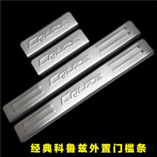 Accessories Door Sill Scuff Plate Guard Stainless Door Sills Protector Sticker For Chevrolet Cruze 2016 2017 2018 Car styling