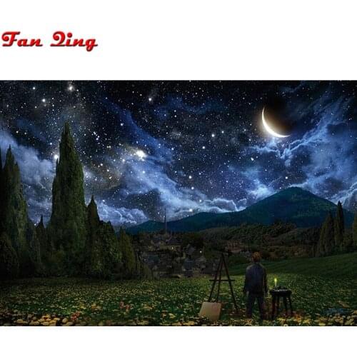 Full Square/Round Drill 5D DIY Diamond Painting "Night starry sky" diamond Embroidery Cross Stitch 3D Home Decor