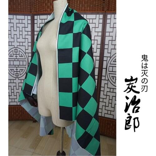 Anime Demon Slayer Kimetsu No Yaiba Cosplay Tanjirou Zenitsu Makomo Fabric Printed Cloth Patchwork Needlework DIY Handmade CS358