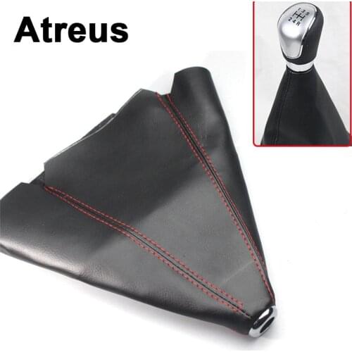 Atreus For Lexus Honda Civic Opel astra h j Mazda 3 6 Kia Rio Volvo Car Carbon Fiber Genuine Leather Gear Lever dust-proof Cover