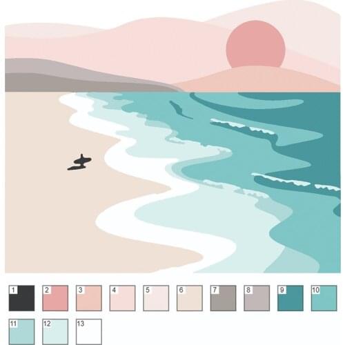 DIY Digital Oil Painting Childrens Painting Hand Painted Cartoon Animation Room Paintings Modern Minimalist Murals