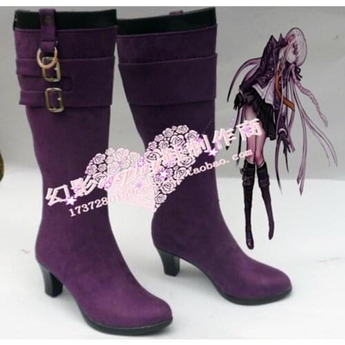 Dangan Ronpa Kirigiri Kyoko Halloween Girls High Heels Long Cosplay Boots Shoes H016