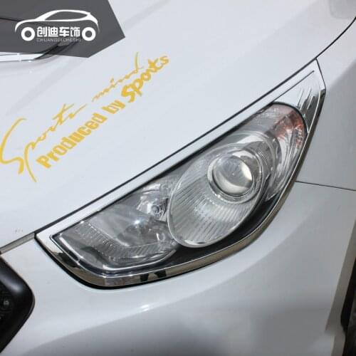 For Hyundai IX35 2010 2011 2012 2013 2014 2015 2016 Exterior ABS Chrome Front Light Lamp Cover Headlight Covers Car Accessories