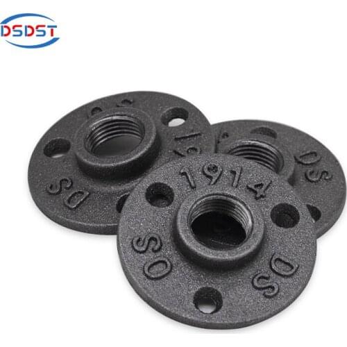 Malleable iron pipe fittings black floor flange 1/2